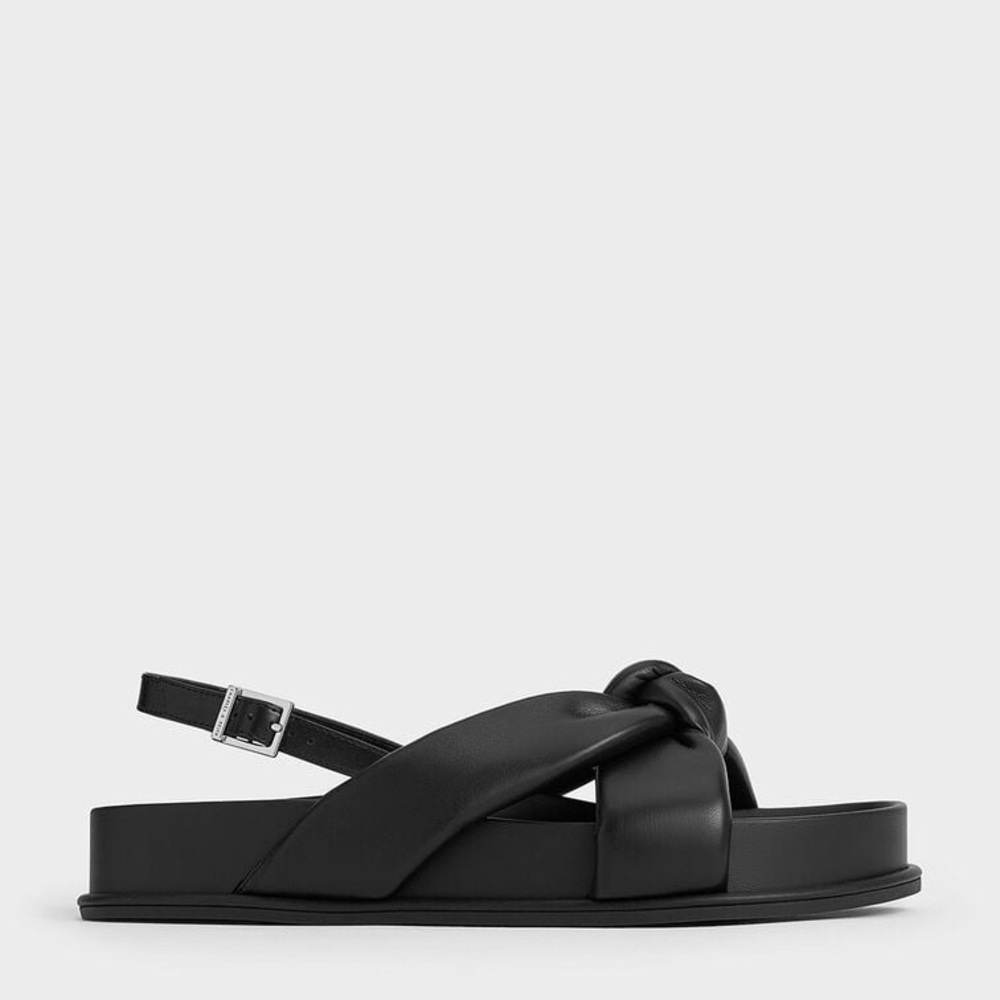 Charles & Keith Silk Bow Slingback Sandals - Picture 3 of 6